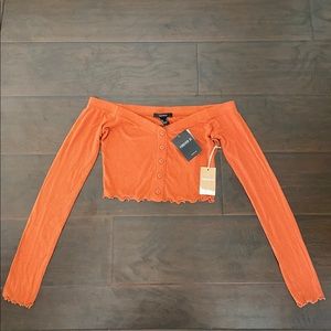 Forever 21 Burnt Orange Off the Shoulder Crop Top